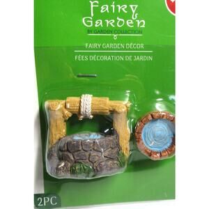 Fairy Garden Water Well and Bucket Ceramic Yard Art Decor Centerpiece